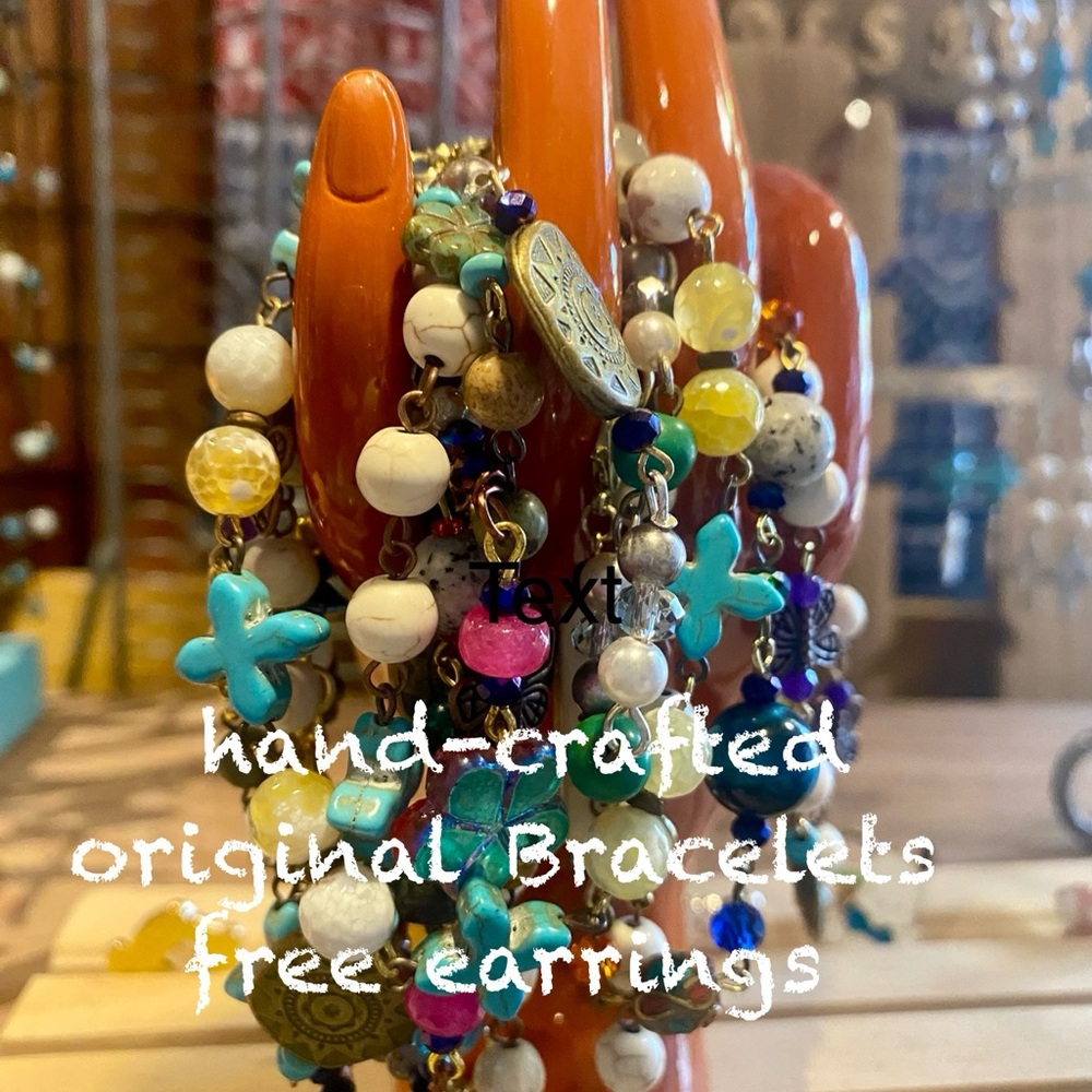 Colorful Beaded Bracelets with a Free matching earring set.